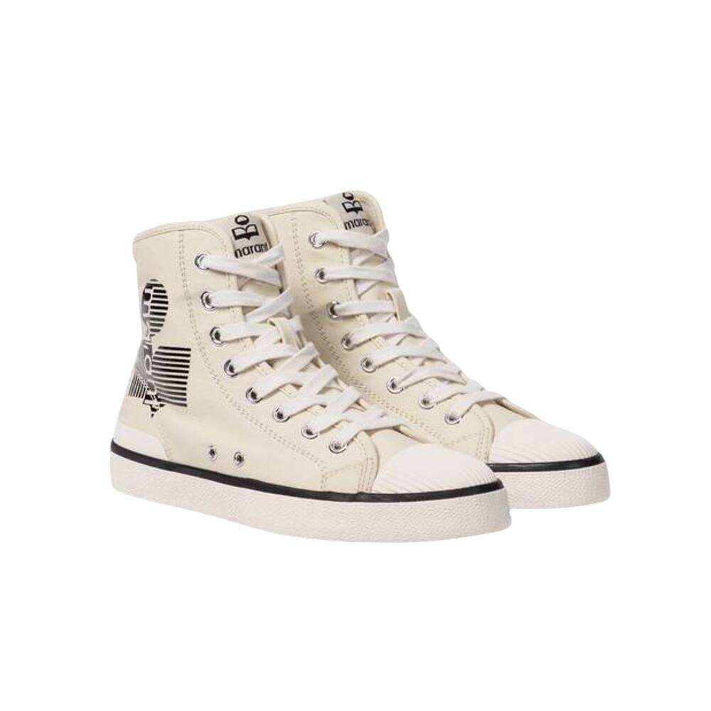Isabel Marant Canvas Cream Benkeen High Top Sneakers Size 38 EU - Picture 1 of 6